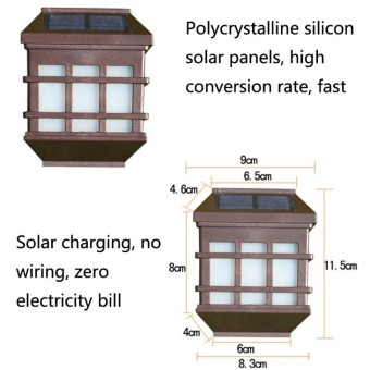 5180113 Solar Outdoor Waterproof Panes Wall Light(Warm Light)