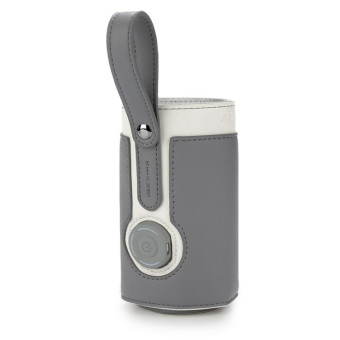 027 Leather Insulated Baby Bottle Cover Heating Bottle Bag, Size: Free Size(Dark Gray)