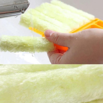 Microfiber Blind Dust Removal Cleaning Brush, Size: 16x13.5cm(Orange)