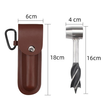 Outdoor Survival Punch Drill Bit Tool Set(Brown)