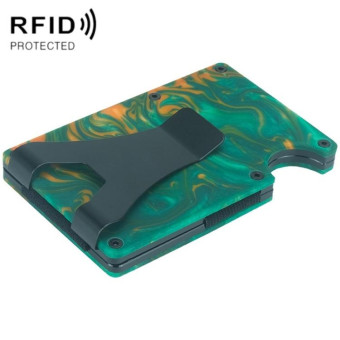 RFID Anti-Degaussing Resin Ultra-Thin Card Holder(Green)