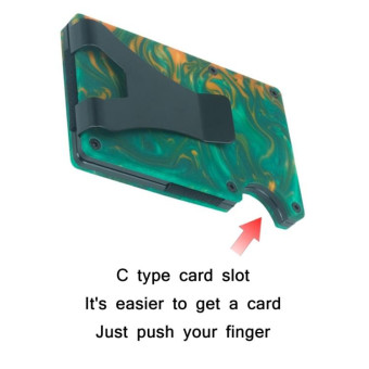 RFID Anti-Degaussing Resin Ultra-Thin Card Holder(Green)