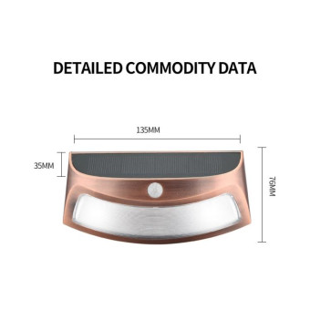 Red Copper Human Body Induction Solar Wall Light(Warm Light)