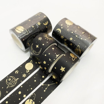 3 Rolls / Set 8958 5m Paper Bronzing Wallet Tape Set(Star Sea)