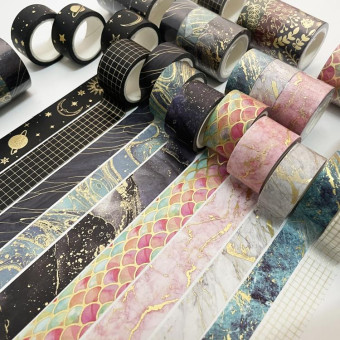 3 Rolls / Set 8958 5m Paper Bronzing Wallet Tape Set(Cloud Pattern)