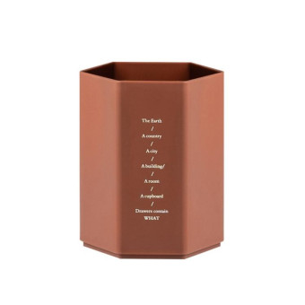 Simple Modern Office Desktop Storage Pen Holder(Brick Red)