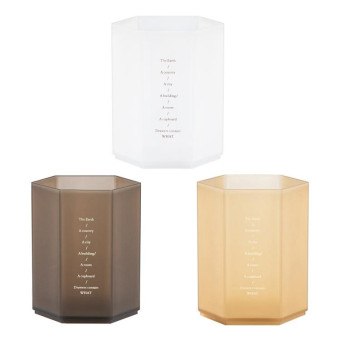 Simple Office Desktop Storage Pen Holder(Transparent Khaki)