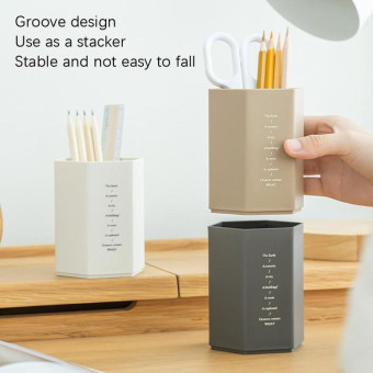 Simple Modern Office Desktop Storage Pen Holder(Brick Red)