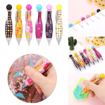 Bowling Style 5D Diamonds Painting Pens Single Head Point Drill Pen(Yellow)