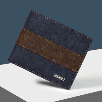 MenBense Large Capacity Short Multi-Card Matte Wallet(Blue)