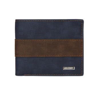 MenBense Large Capacity Short Multi-Card Matte Wallet(Blue)