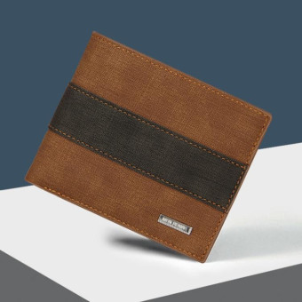 MenBense Large Capacity Short Multi-Card Matte Wallet(Light Brown)