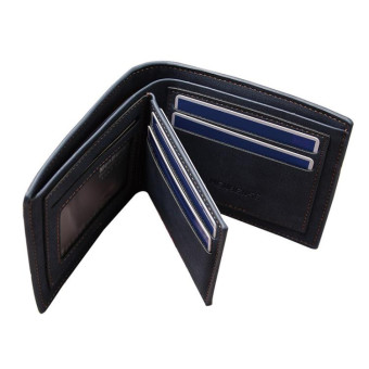MenBense Large Capacity Short Multi-Card Matte Wallet(Blue)