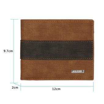 MenBense Large Capacity Short Multi-Card Matte Wallet(Dark Brown)