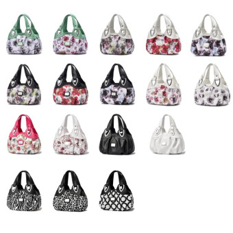 722 Women Soft Leather Handbag(Black Handle Zebra)