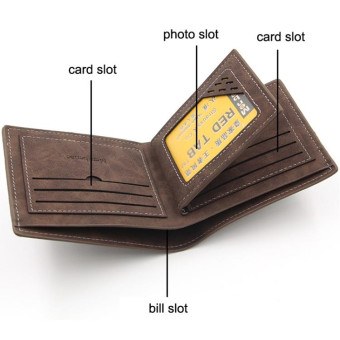 MenBense Short Multi-Card Fashion Casual Matte Wallet(Light Brown)