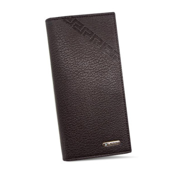 MenBense Long Fashion Embossed Magnetic Buckle Multi-Card Slot Men Wallet(Deep Brown)
