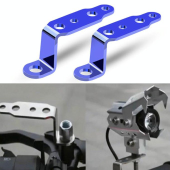 2 PCS Multifunction Motorcycle Modification Accessories Rearview Mirror Lamp Bracket(Blue)