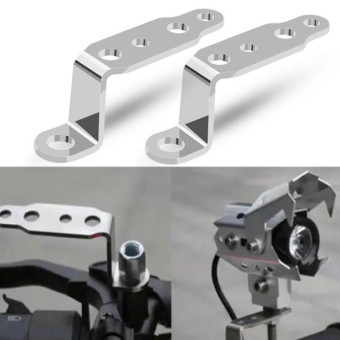 2 PCS Multifunction Motorcycle Modification Accessories Rearview Mirror Lamp Bracket(Silver)