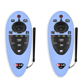 2 PCS Remote Control Dustproof Silicone Protective Cover For LG AN-MR500 Remote Control(Night Light Blue)