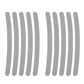 10pcs /Set Car Wheel Reflective Stickers 3D Personal Decoration Tire Warning Stickers(Silver White)