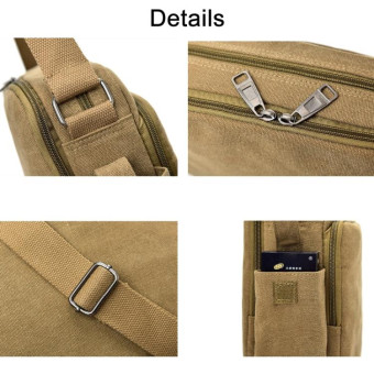 RuYiHuang Men Vintage Canvas Versatile Single-Shoulder Bag(Brown)