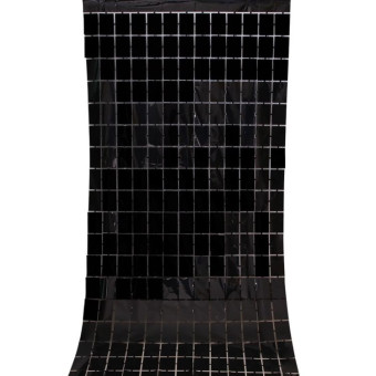 2 PCS 1x2M Square Rain Silk Door Curtain Birthday Party Background Wall Decoration(Black)