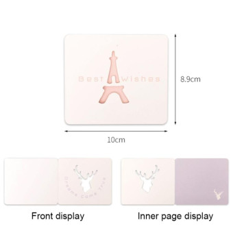 10 PCS Cute Hollow Cartoon Greeting Card(Thankful)