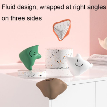 Baby Table Corner Anti-collision Silicone Protective Cover(White)