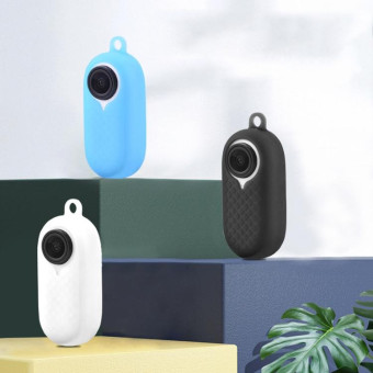 2 PCS Thumb Camera Silicone Case + Lanyard For Insta360 GO2(Black)