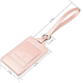 PU Leather Luggage Tag Multifunctional Suitcase Identification Tag(Purple)