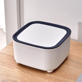 Home Desktop Mini Bomb Lid Trash Can Office Paper Basket(Blue)