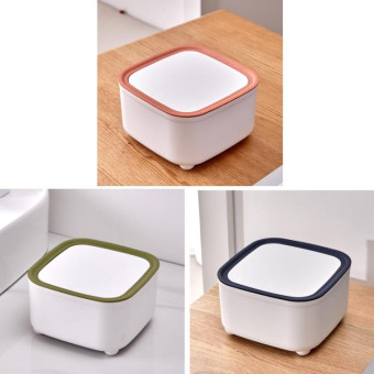 Home Desktop Mini Bomb Lid Trash Can Office Paper Basket(Orange)