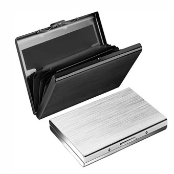 ZT-1563 RFID Anti-theft Aluminum Alloy Multi-compartment Business Card Case Card Holder(Silver)
