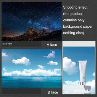 3D Double-Sided Matte Photography Background Paper(Sea Sky+Stars Mountains)