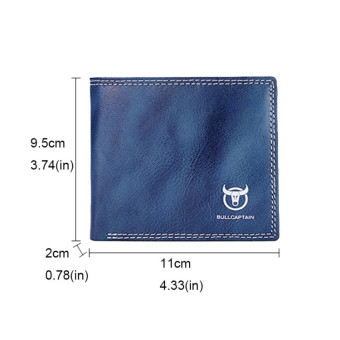 BULL CAPTAIN 032 Vintage Leather Wallets Coins Card Holder Wallet(Tea Green)