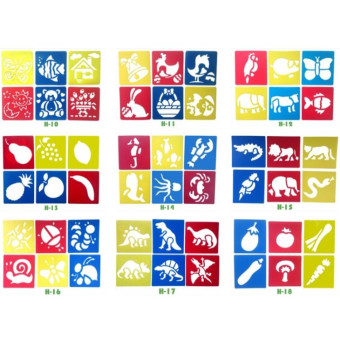 Children DIY Drawing Stencil Colorful Hollow Copy Board(H-14)