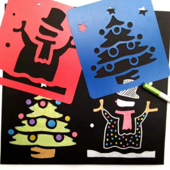 Children DIY Drawing Stencil Colorful Hollow Copy Board(H-04)