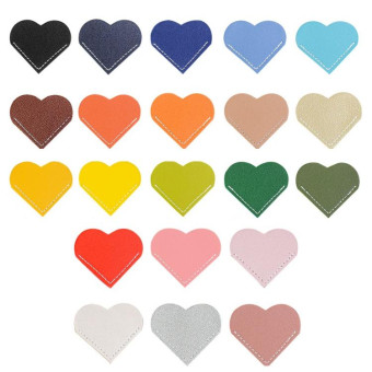 Mini Business Student Library Portable PU Leather Heart Shaped Bookmark(Black)
