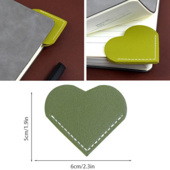 Mini Business Student Library Portable PU Leather Heart Shaped Bookmark(Champagne Gold)