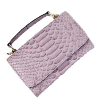 Multi-functional Chain Lady Cross-body Wrist Bag(Big Snake Pattern Nude Pink)