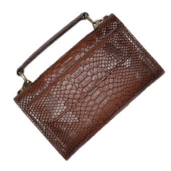 Multi-functional Chain Lady Cross-body Wrist Bag(Snake Pattern Coffee)