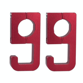 2pcs Motorcycle Type 69 Aluminum Alloy Multifunctional Helmet Hook(Red)