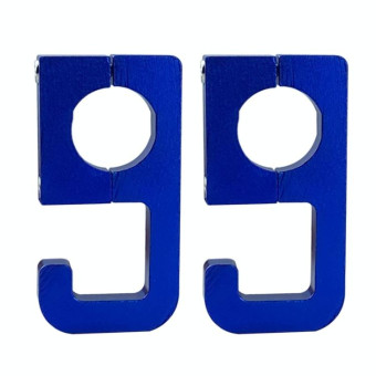 2pcs Motorcycle Type 69 Aluminum Alloy Multifunctional Helmet Hook(Blue)