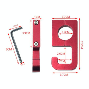2pcs Motorcycle Type 69 Aluminum Alloy Multifunctional Helmet Hook(Red)