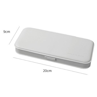 WJ-WJH-2 Plastic Compartment Large-capacity Shatter-resistant Flip-top Stationery Box(Pink)