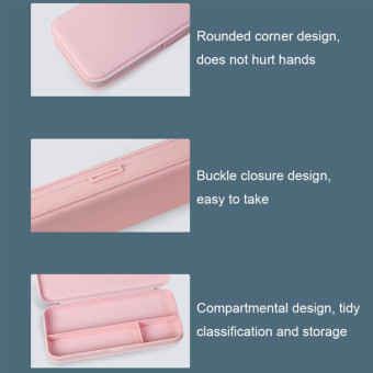 WJ-WJH-2 Plastic Compartment Large-capacity Shatter-resistant Flip-top Stationery Box(White)