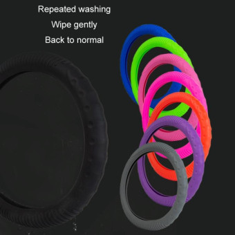 Silicone Non-slip Wear-resistant Concave Point Car Steering Wheel Cover, Size: 34-38cm(Red)