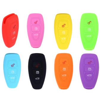 For Ford Focus/Mondeo 2pcs Folding Three-Button Key Protect Cover(Orange)
