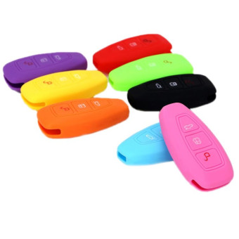 For Ford Focus/Mondeo 2pcs Folding Three-Button Key Protect Cover(Orange)